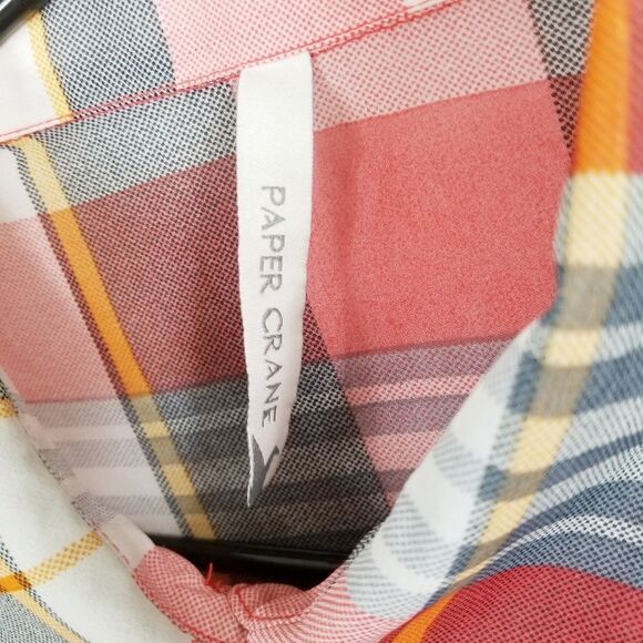 Tartan Plaid Sheer High Low Western Inspired Button Up Shirt - Picture 6 of 7